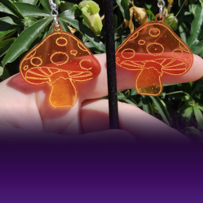 mushroom earrings